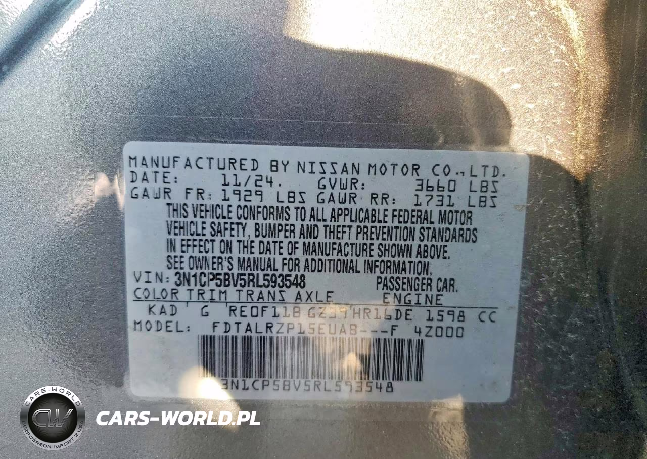 2024 Nissan Kicks S VIN:3N1CP5BV5RL593548 - 14