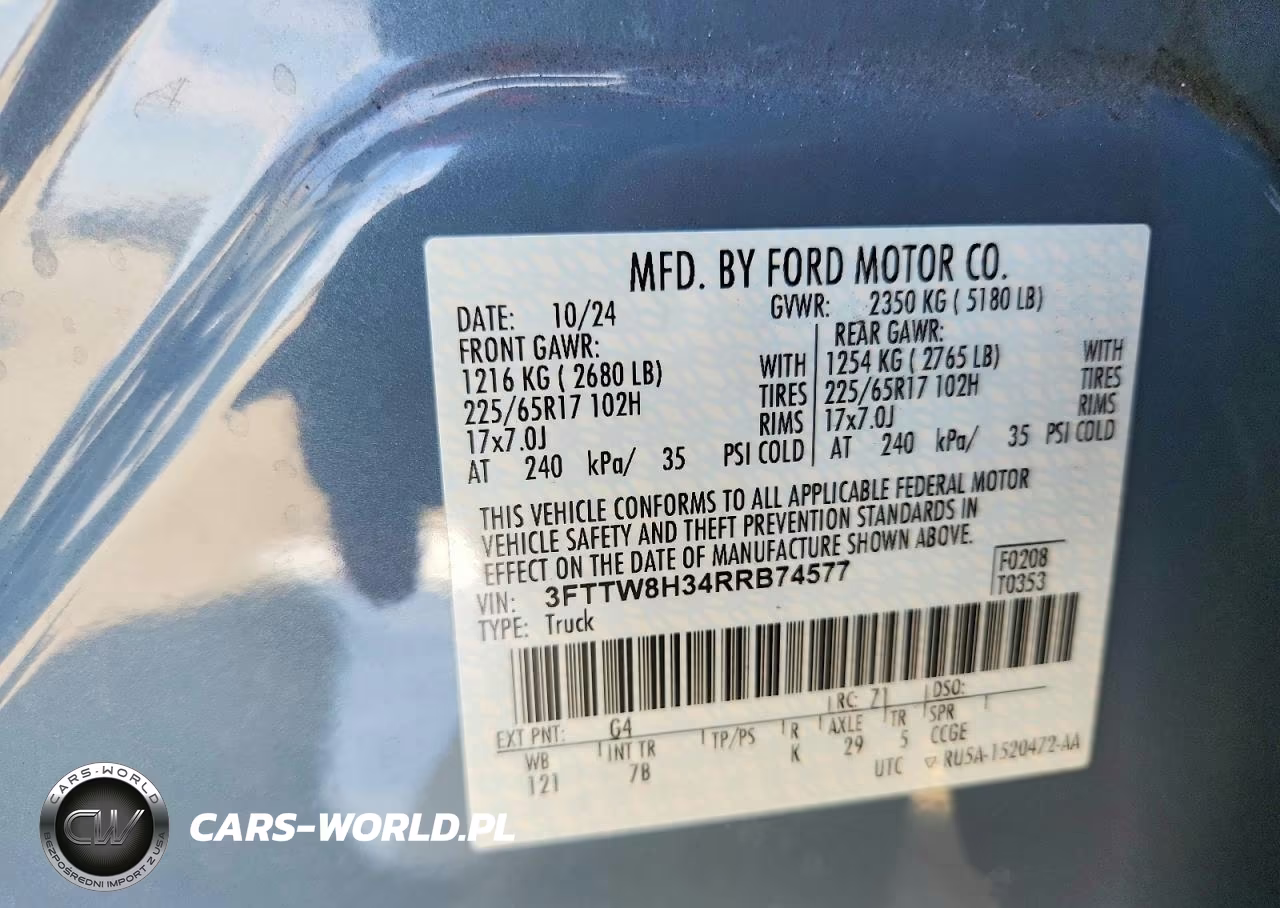 2024 Ford Maverick Xlt VIN:3FTTW8H34RRB74577 - 12