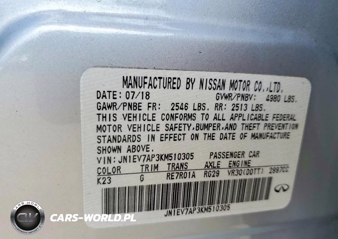 2019 INFINITI Q50 3.0T LUXE VIN:JN1EV7AP3KM510305 - 12