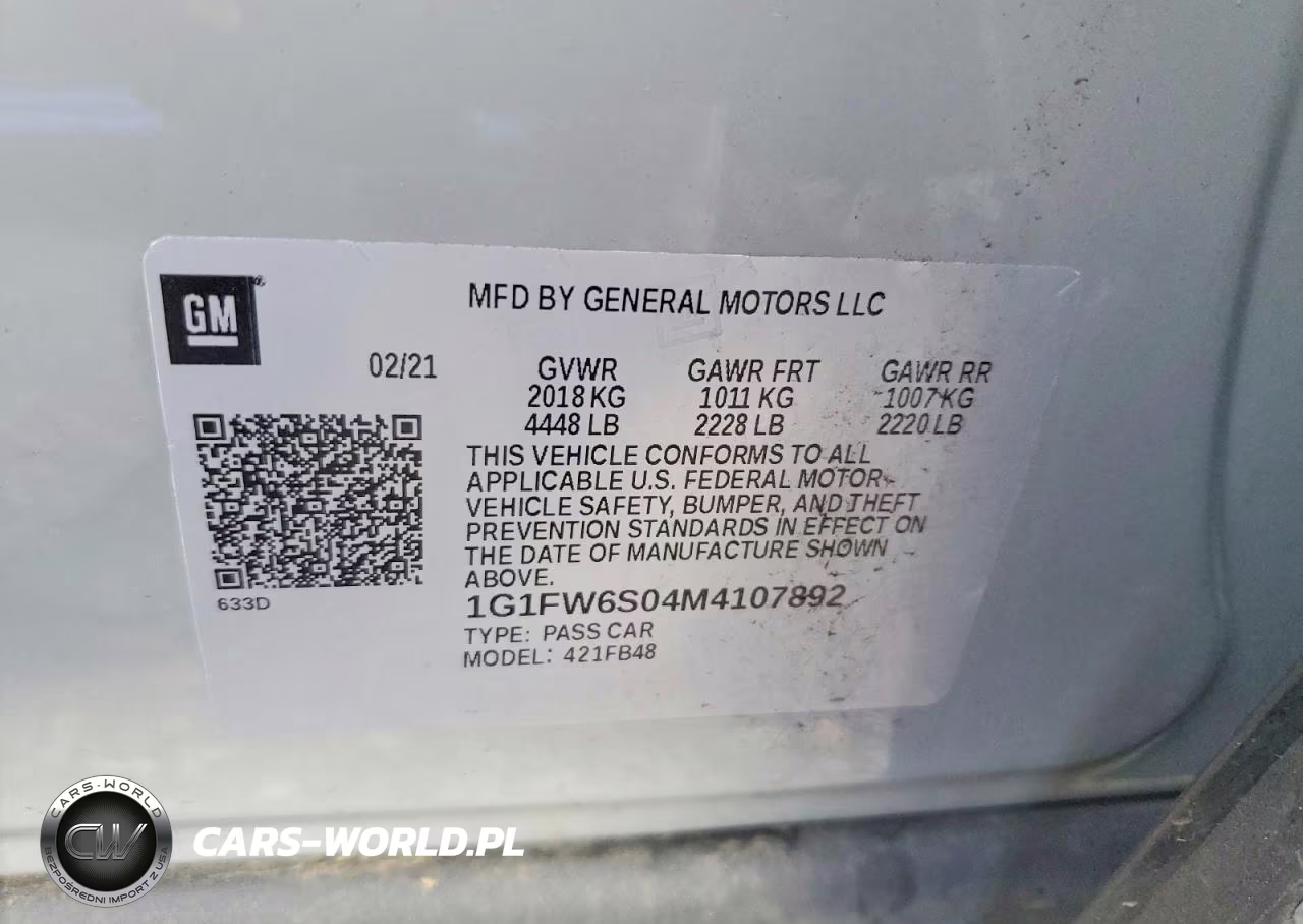 2021 Chevrolet Bolt Ev Lt VIN:1G1FW6S04M4107892 - 12