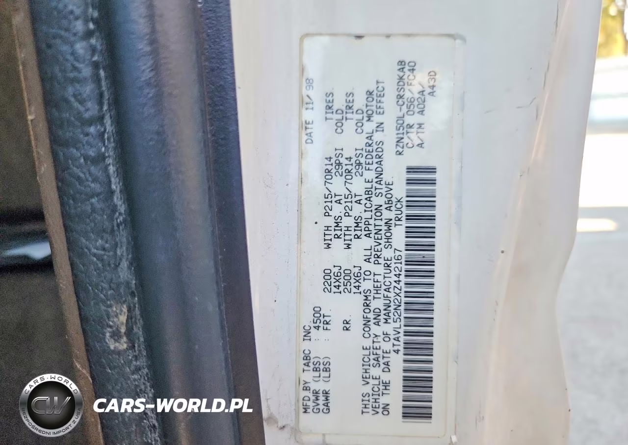 1999 Toyota Tacoma Base VIN:4TAVL52N2XZ442167 - 12