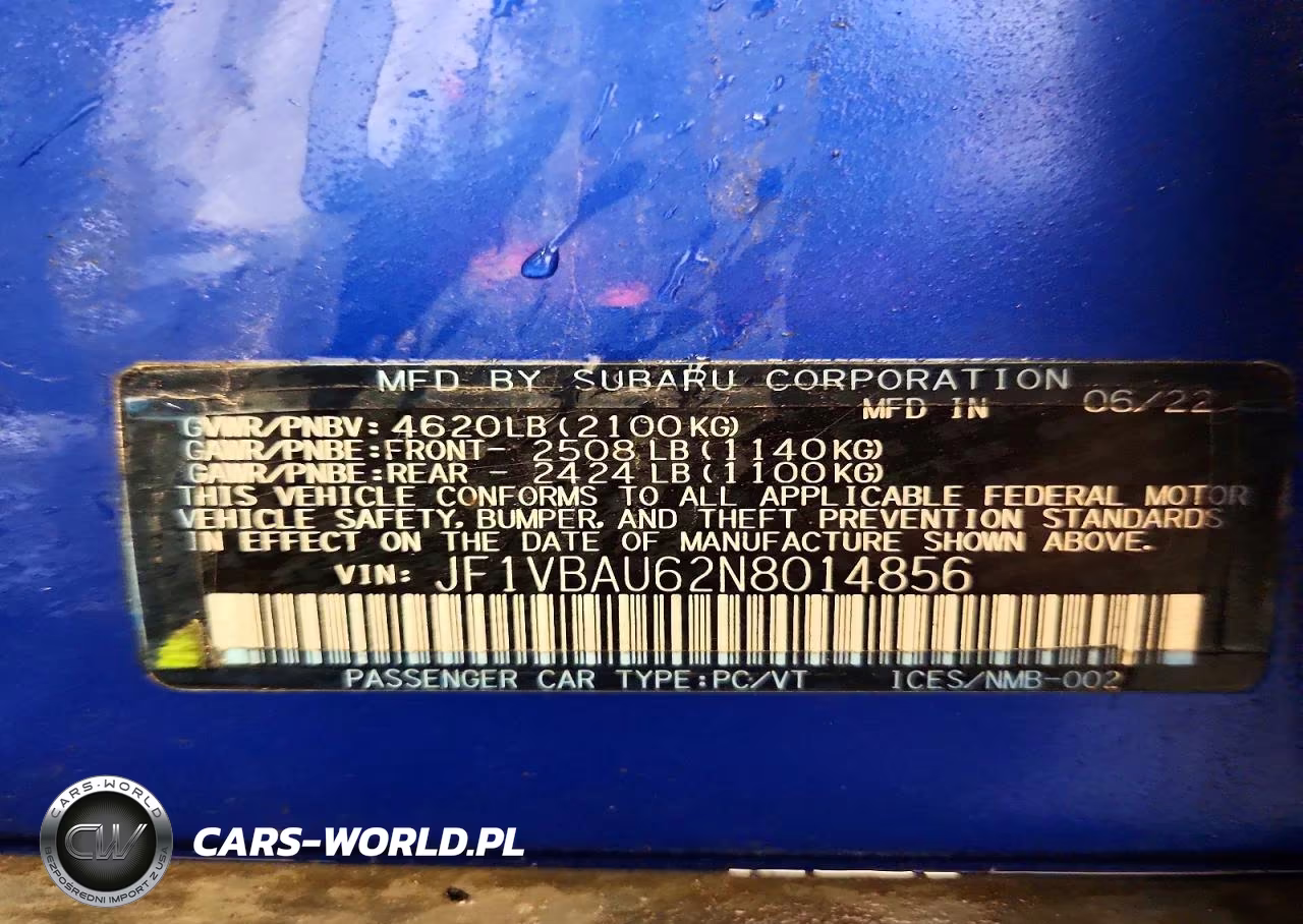2022 Subaru Wrx Gt VIN:JF1VBAU62N8014856 - 12