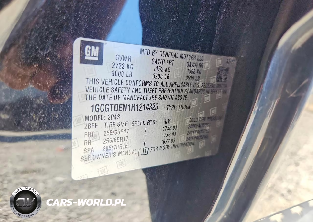 2017 Chevrolet Colorado Z71 VIN:1GCGTDEN1H1214325 - 12
