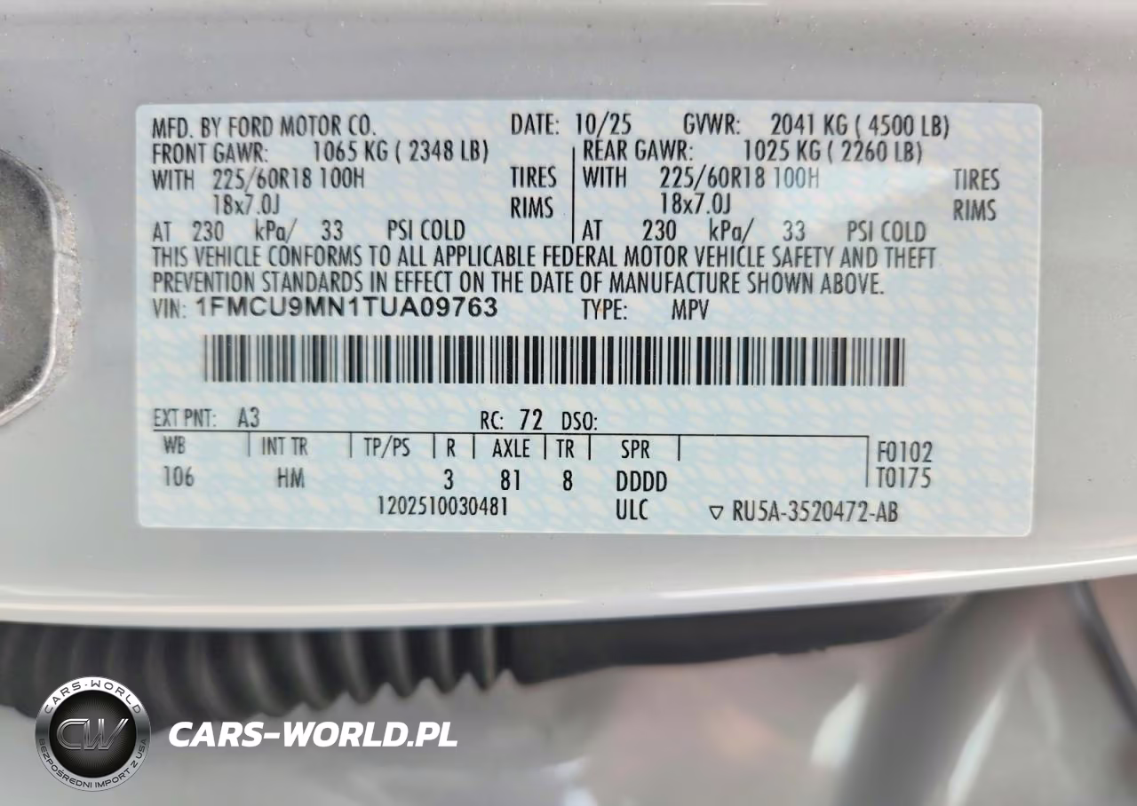 2026 Ford Escape St Line VIN:1FMCU9MN1TUA09763 - 12