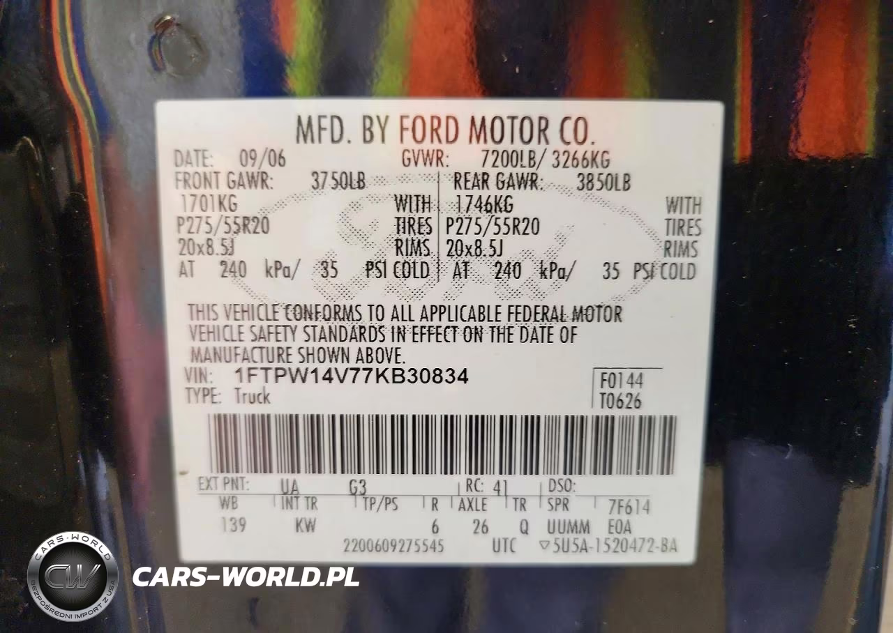 2007 Ford F150 Supercrew VIN:1FTPW14V77KB30834 - 12
