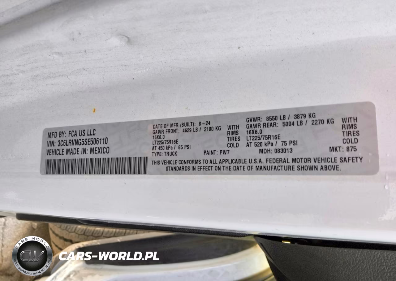 2025 Ram Promaster 1500 1500 Standard VIN:3C6LRVNG5SE506110 - 13
