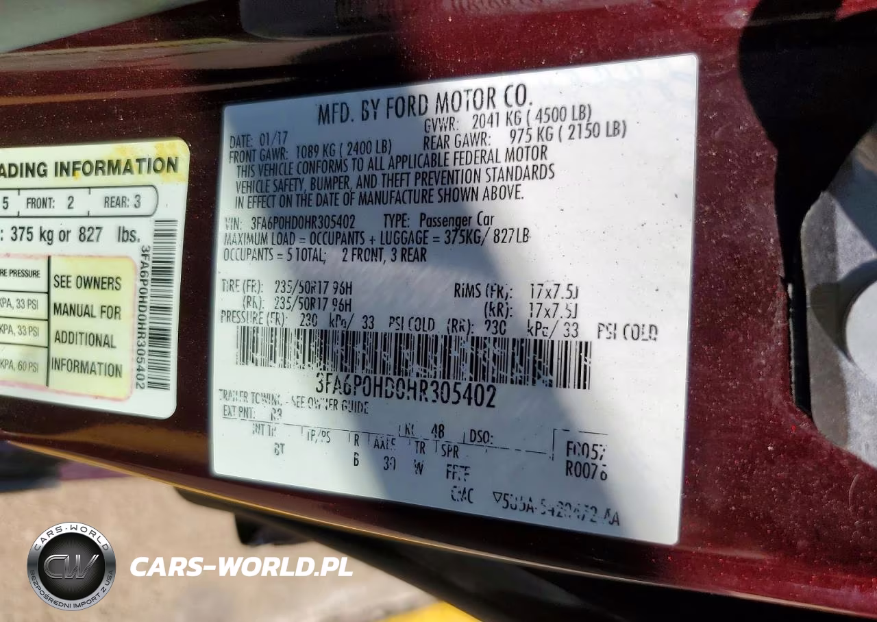2017 Ford Fusion Se VIN:3FA6P0HD0HR305402 - 12
