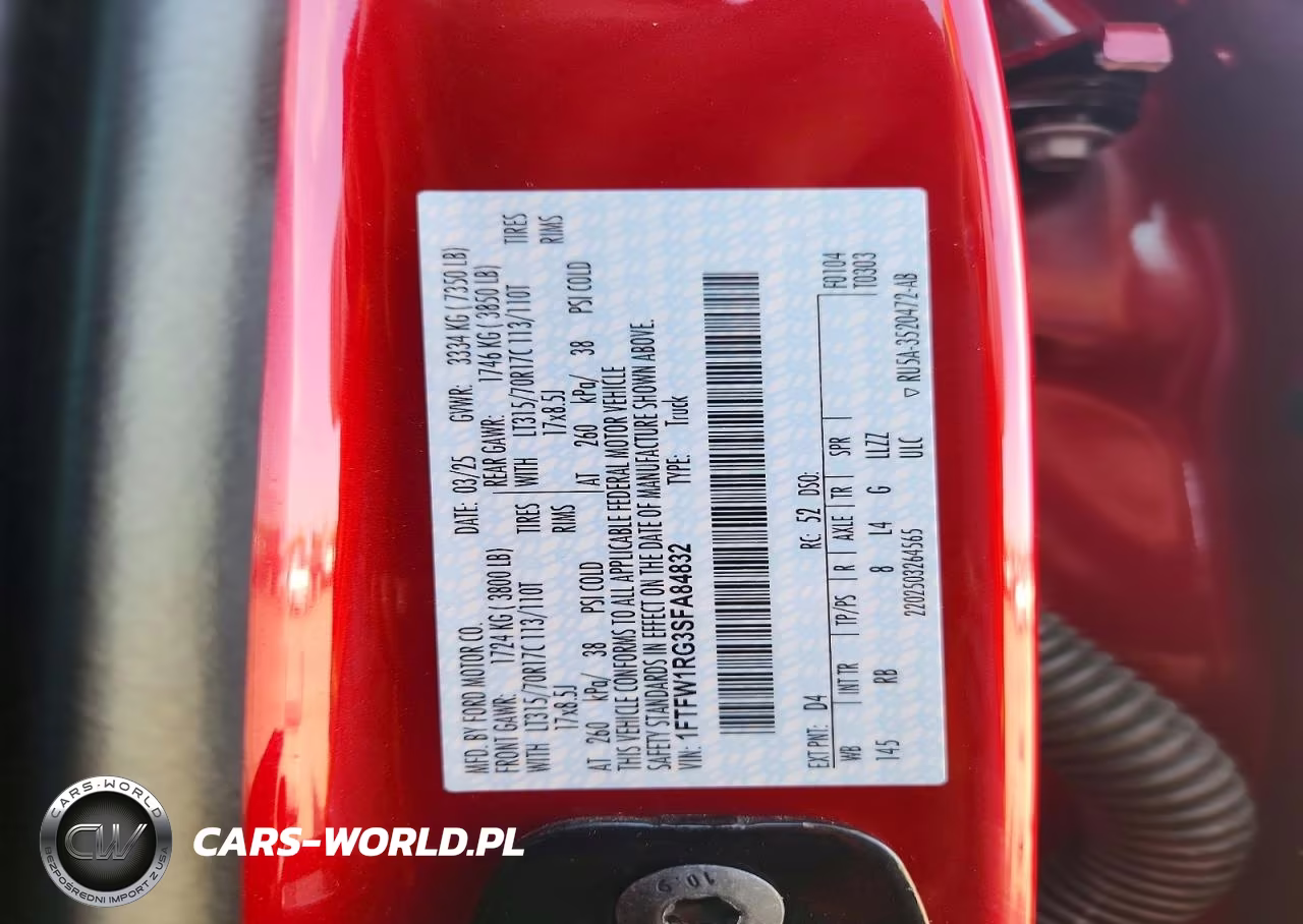 2025 Ford F150 Raptor VIN:1FTFW1RG3SFA84832 - 12