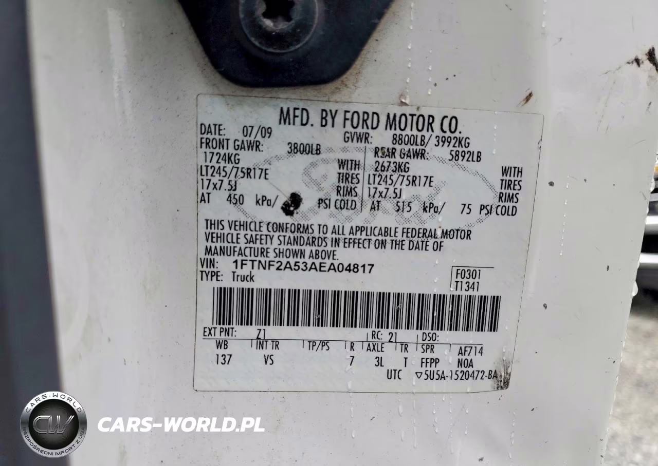 2010 Ford F250 Super Duty VIN:1FTNF2A53AEA04817 - 12