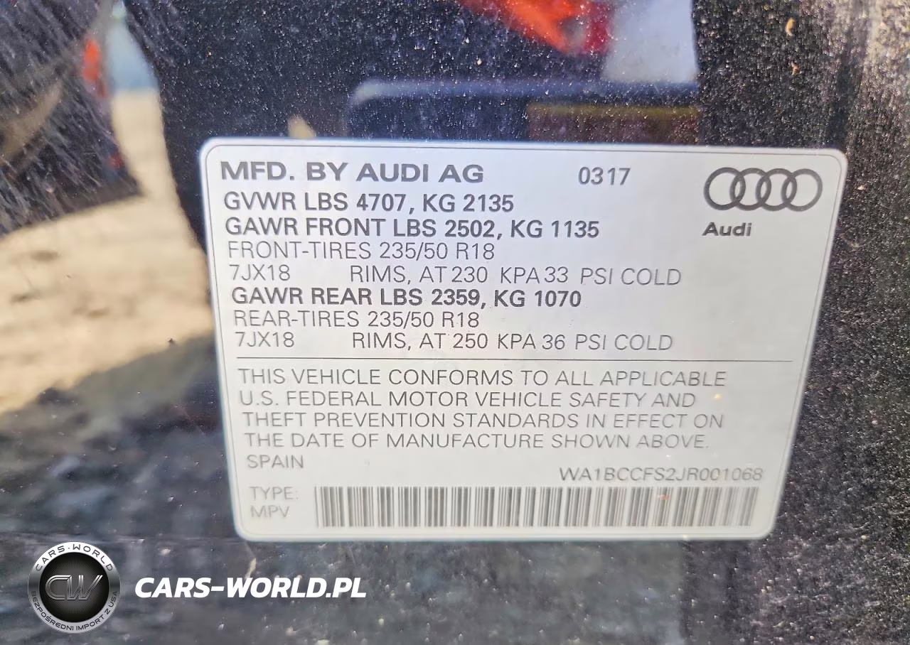 2018 Audi Q3 Premium VIN:WA1BCCFS2JR001068 - 13
