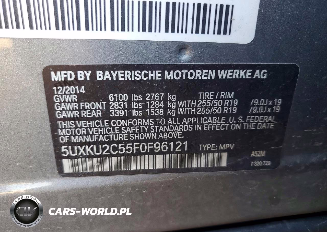 2015 BMW X6 xDrive35I VIN:5UXKU2C55F0F96121 - 14
