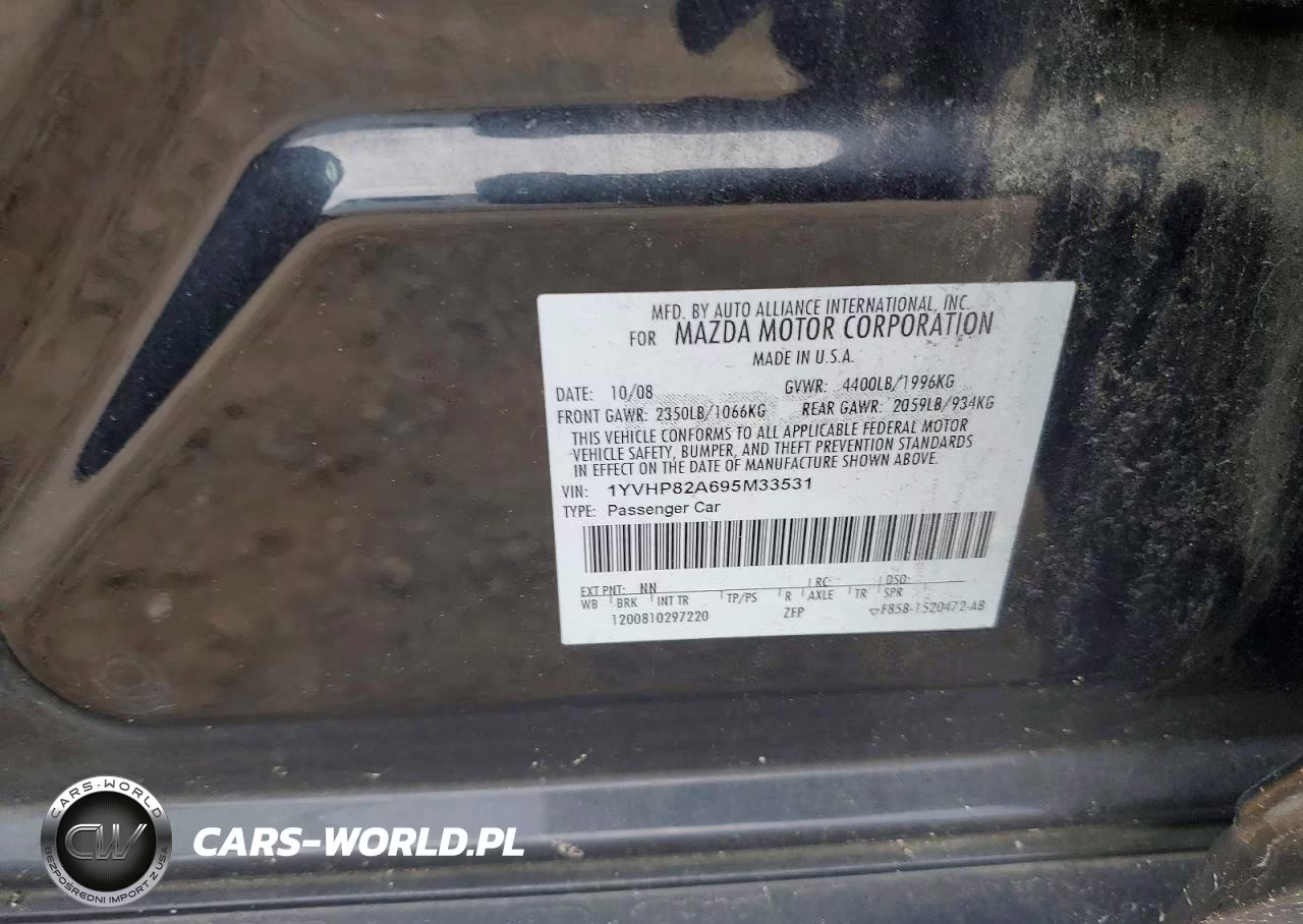 2009 Mazda 6 I VIN:1YVHP82A695M33531 - 12