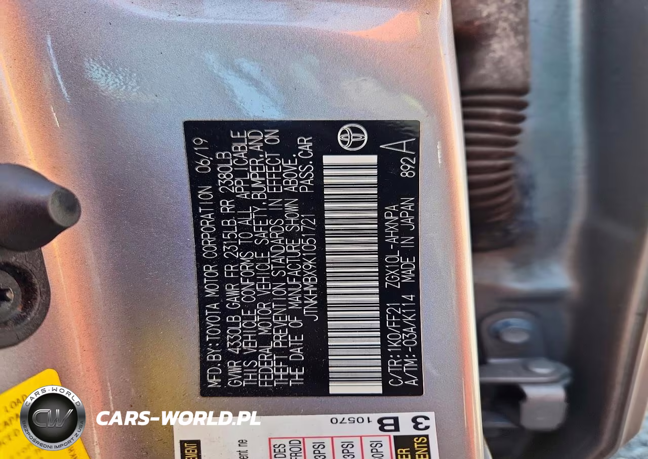 2019 Toyota C-Hr Xle VIN:JTNKHMBX9K1051721 - 12