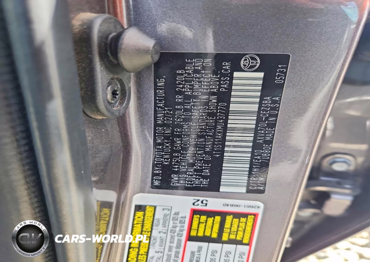 2021 Toyota Camry Se VIN:4T1S11AKXMU437770 - 12