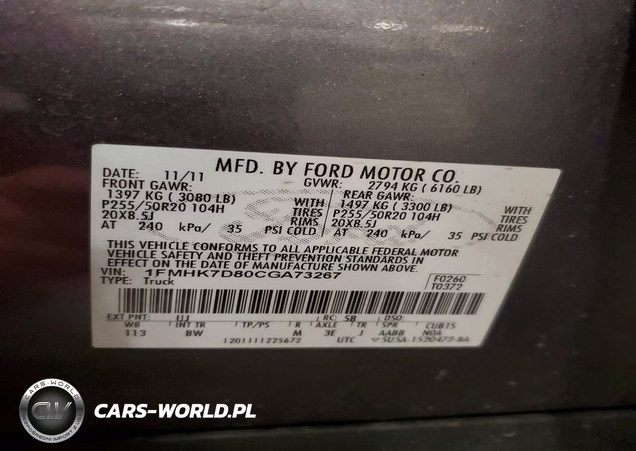 2012 Ford Explorer Xlt VIN:1FMHK7D80CGA73267 - 13