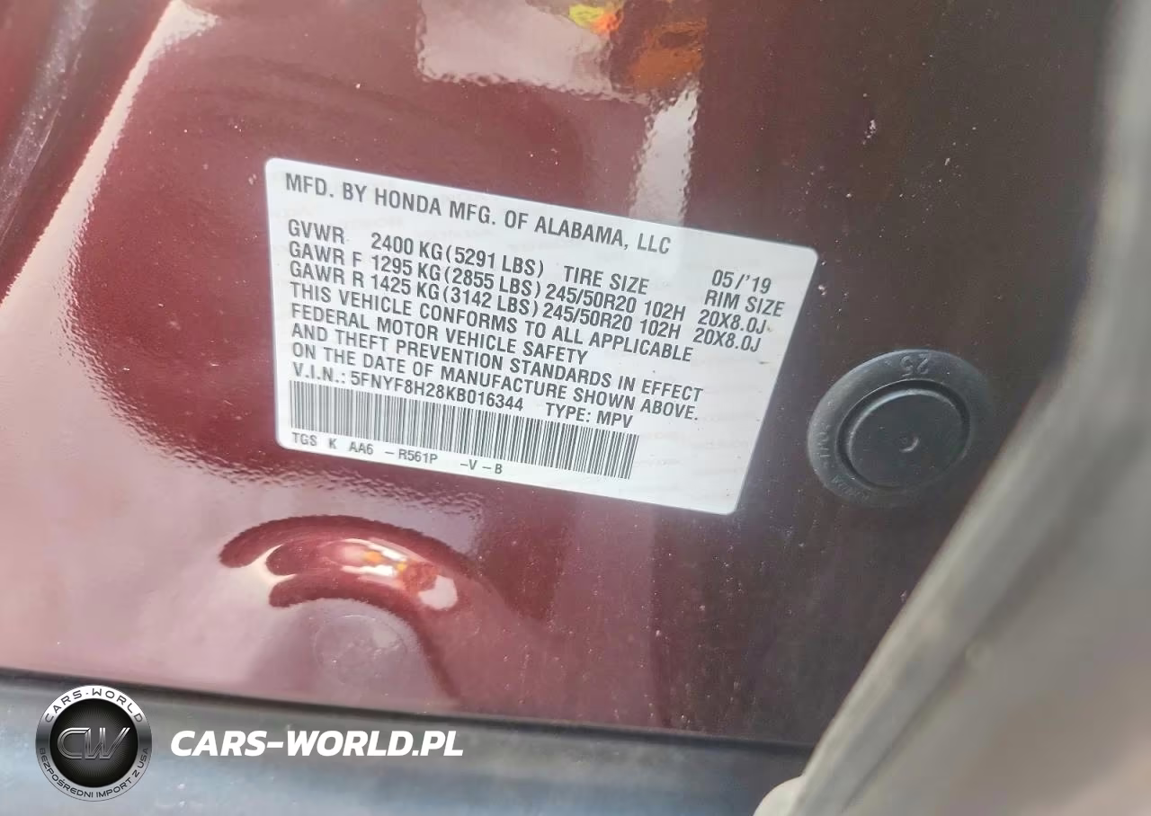 2019 Honda Passport Sport VIN:5FNYF8H28KB016344 - 13