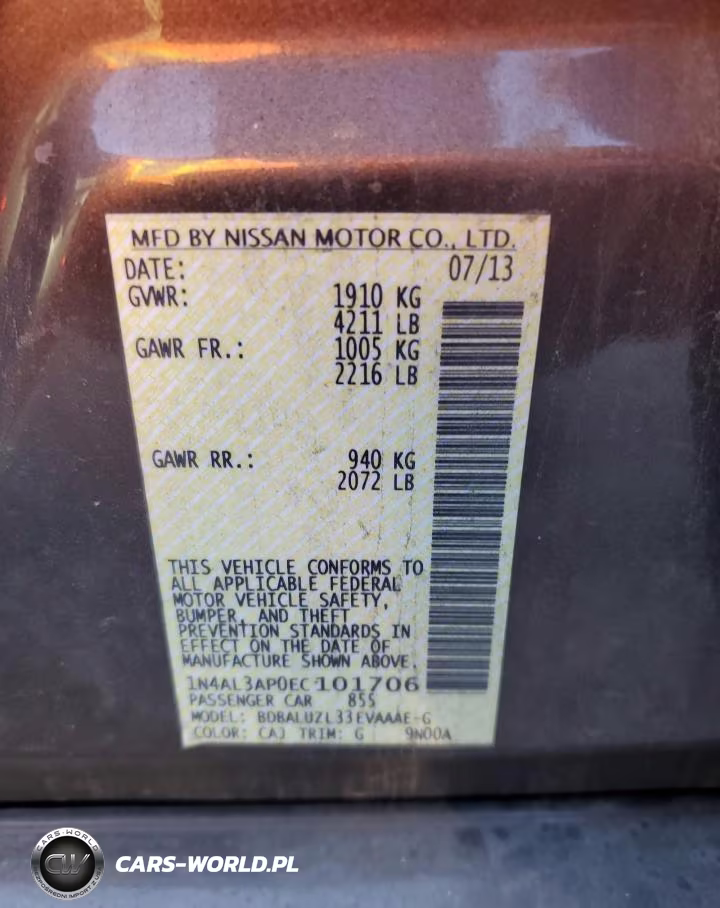 2014 Nissan Altima 2.5 VIN:1N4AL3AP0EC101706 - 10