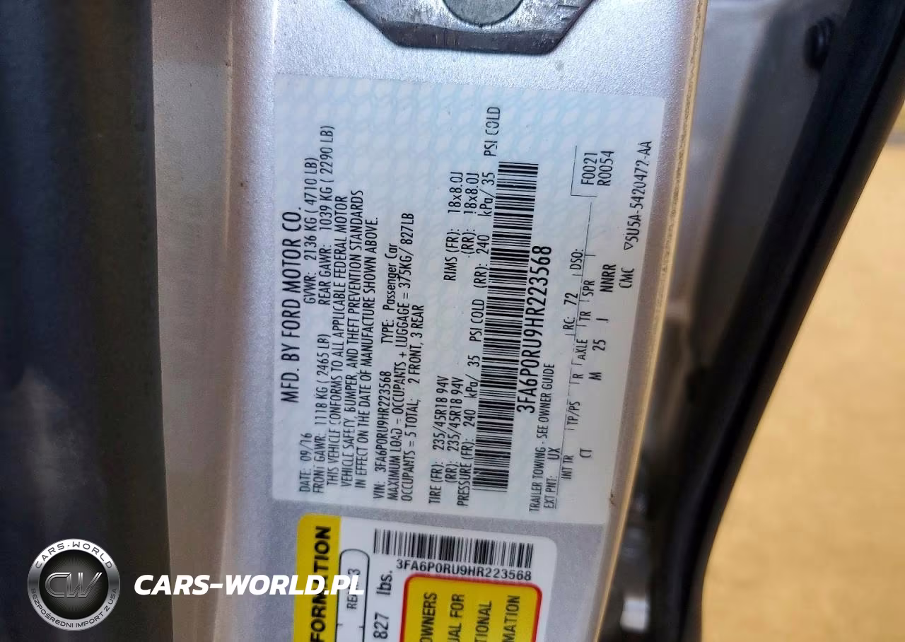 2017 Ford Fusion Titanium Hev VIN:3FA6P0RU9HR223568 - 12