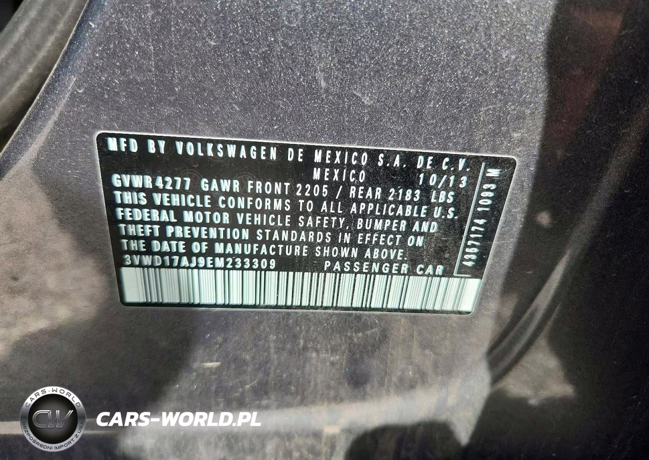 2014 Volkswagen Jetta Se VIN:3VWD17AJ9EM233309 - 12