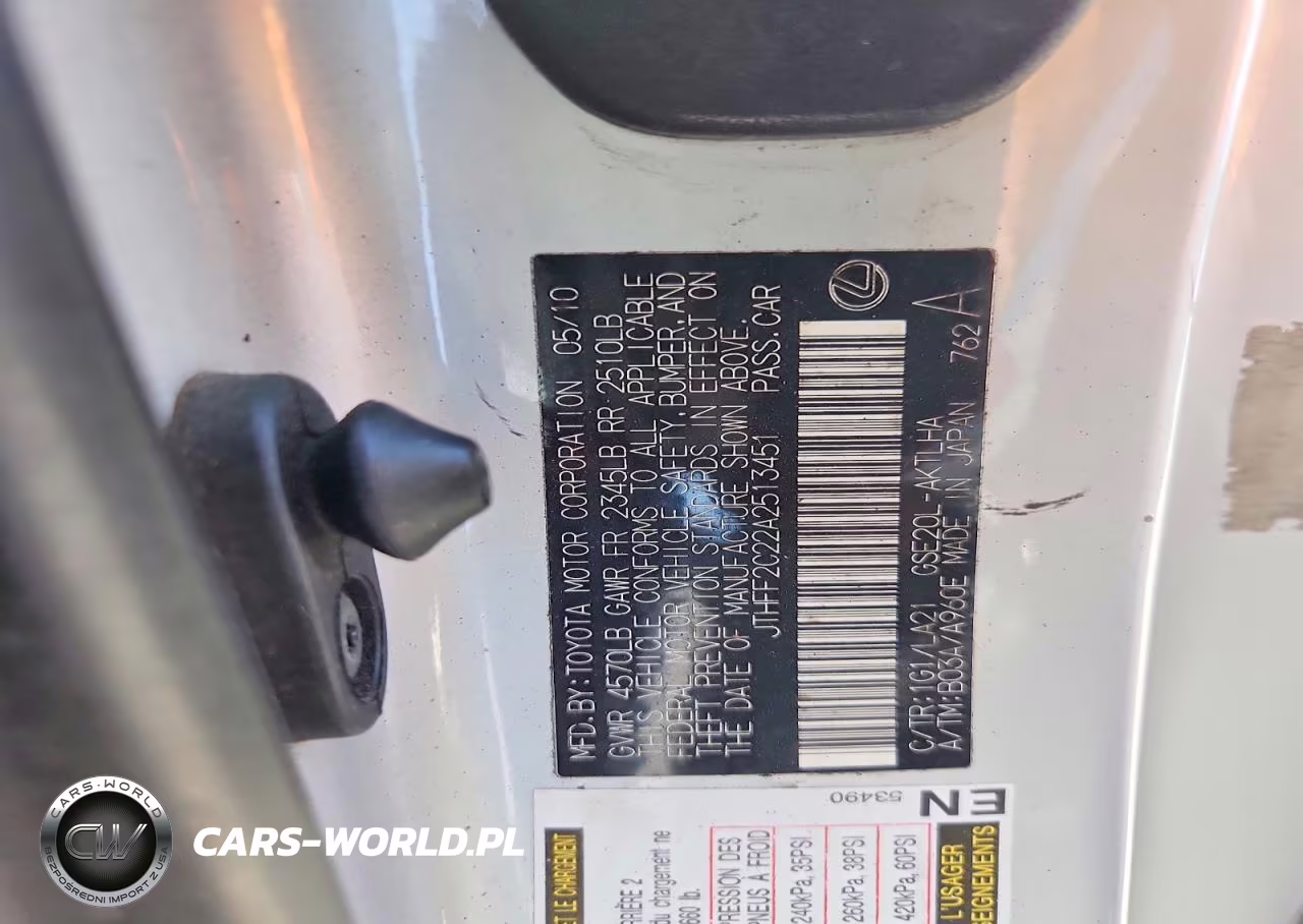 2010 Lexus Is 250C Base VIN:JTHFF2C22A2513451 - 12