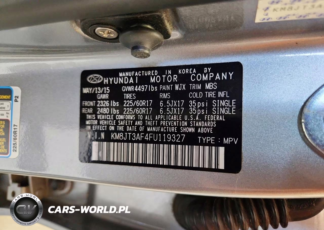 2015 Hyundai Tucson Gls VIN:KM8JT3AF4FU119327 - 13
