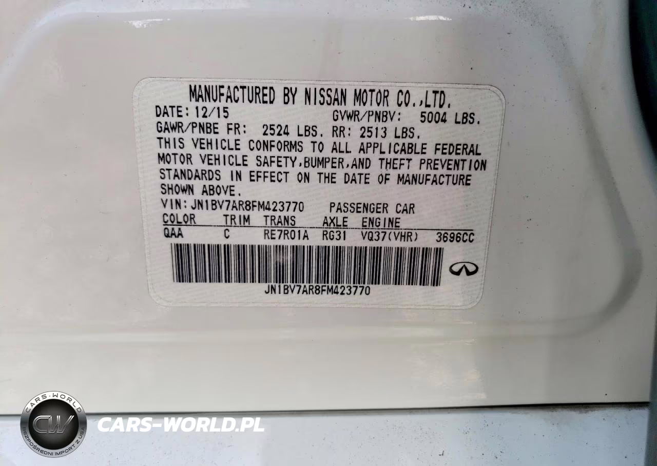2015 Infiniti Q50 Premium VIN:JN1BV7AR8FM423770 - 12