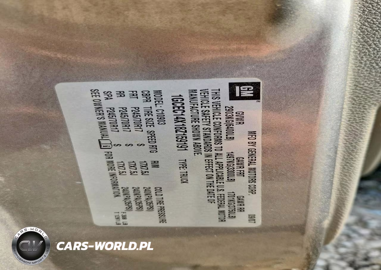 2008 Chev Silverado VIN:1GCEC14X18Z159191 - 12