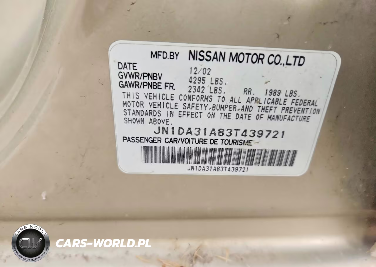 2003 Nissan Maxima Gxe VIN:JN1DA31A83T439721 - 12