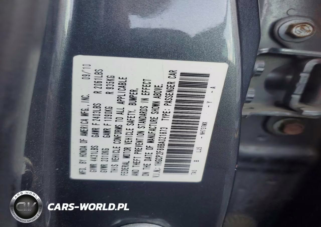 2011 Honda Accord Exl VIN:1HGCP2F88BA021873 - 13