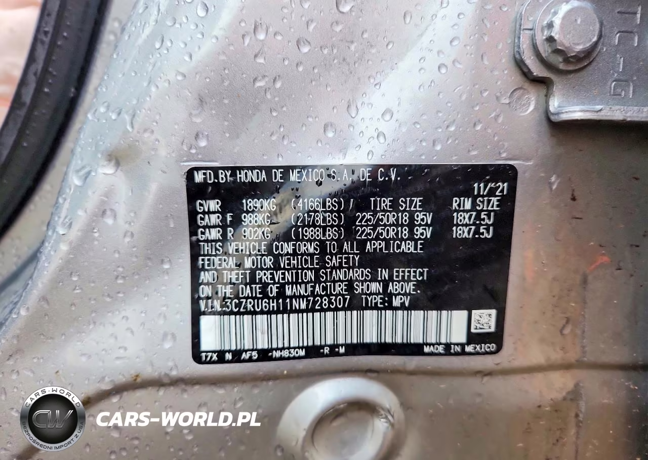 2022 Honda Hr-V Sport VIN:3CZRU6H11NM728307 - 12