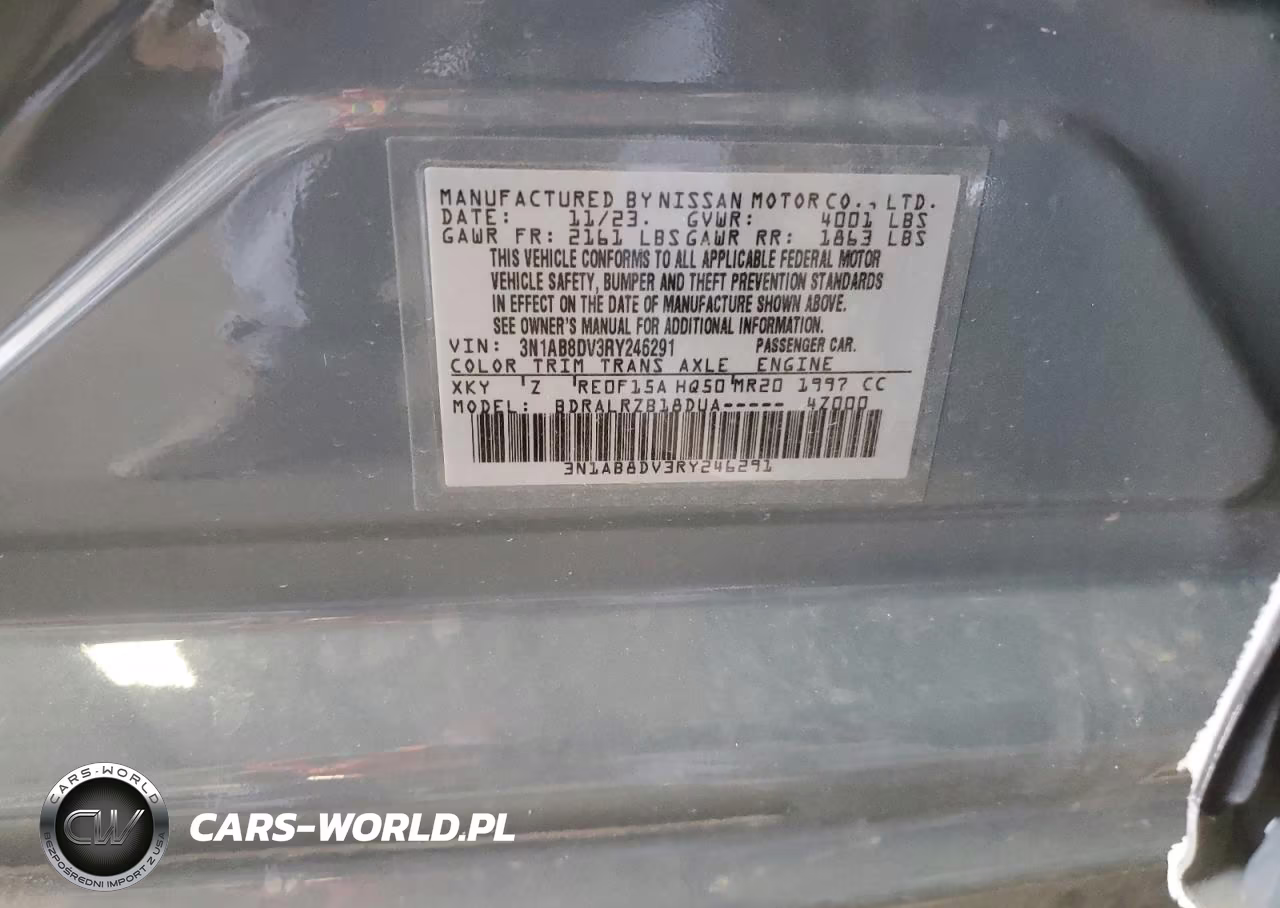 2024 Nissan Sentra Sr VIN:3N1AB8DV3RY246291 - 12