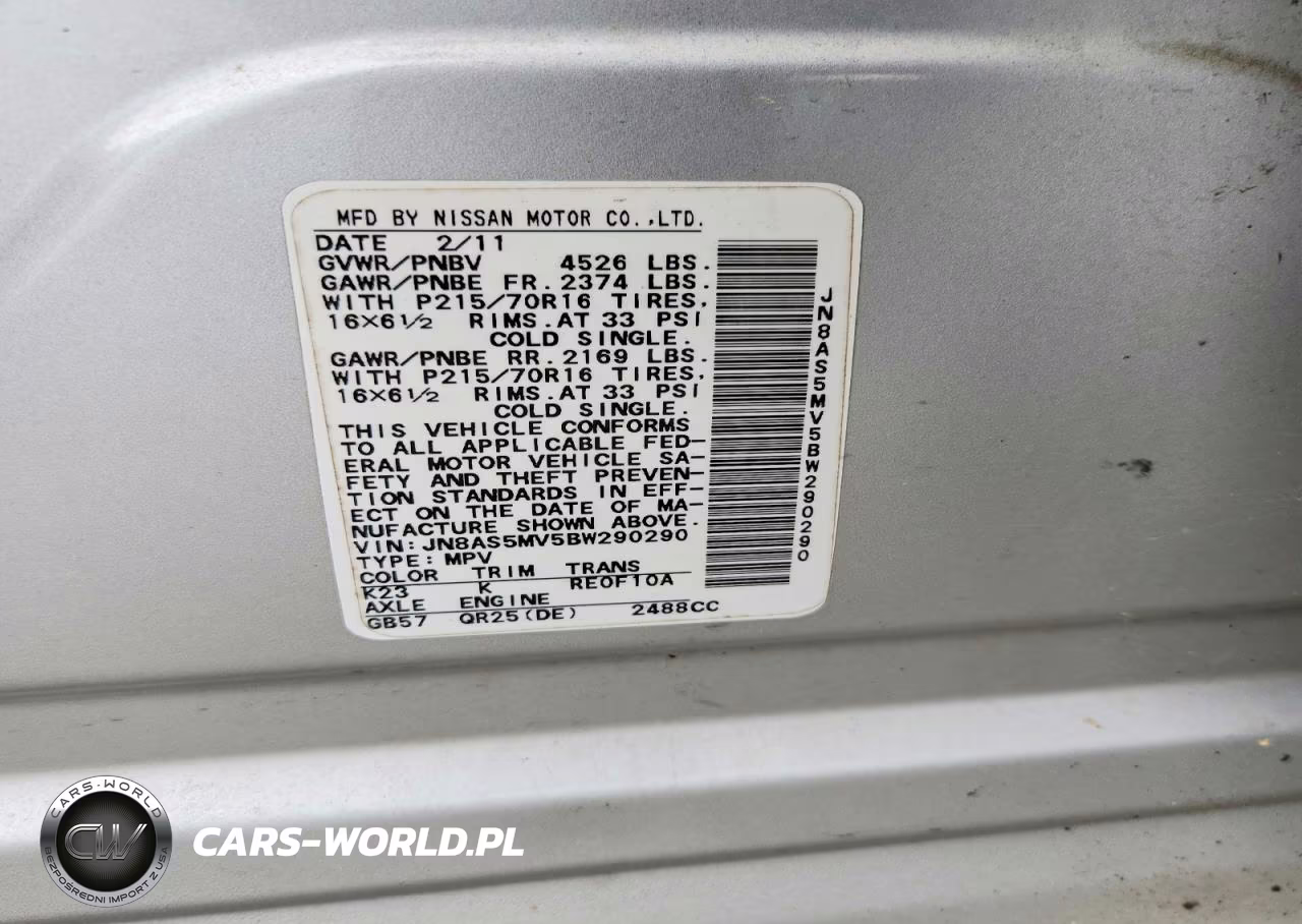 2011 Nissan Rogue S VIN:JN8AS5MV5BW290290 - 13