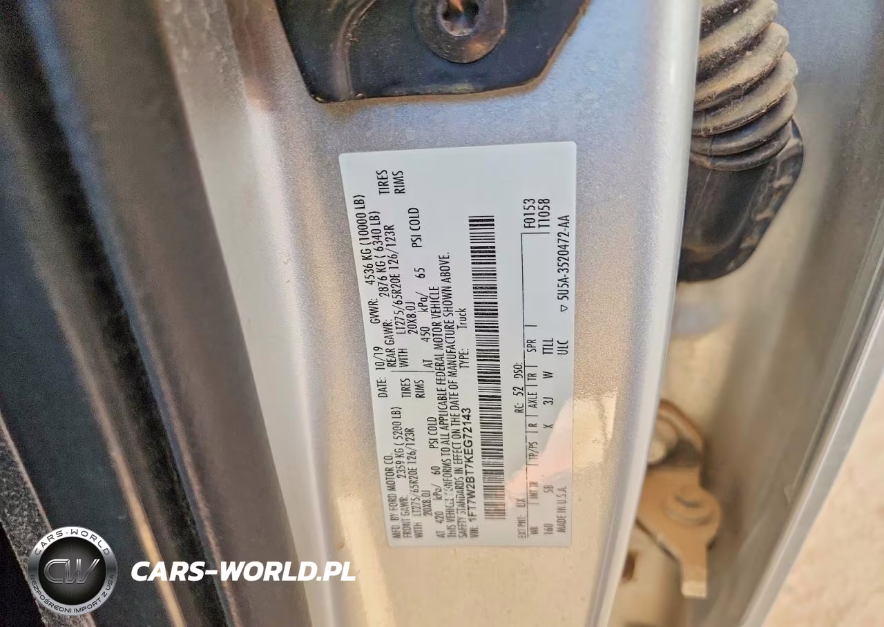 2019 Ford F250 Super Duty VIN:1FT7W2BT7KEG72143 - 13