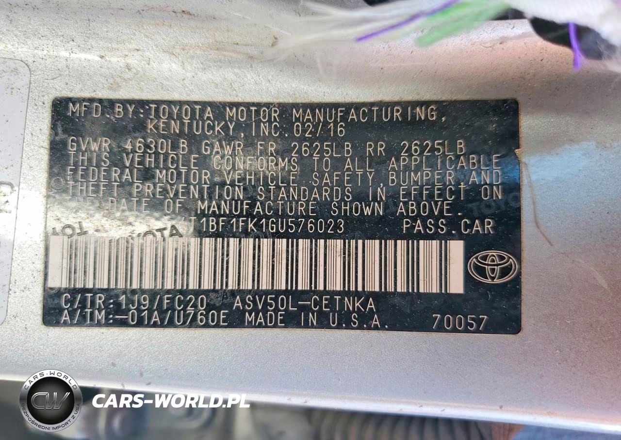 2016 Toyota Camry Le VIN:4T1BF1FK1GU576023 - 13