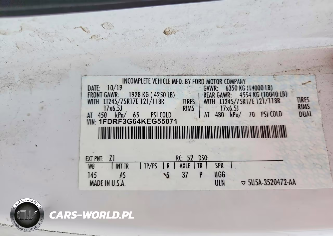 2019 Ford F350 Super Duty VIN:1FDRF3G64KEG55071 - 12