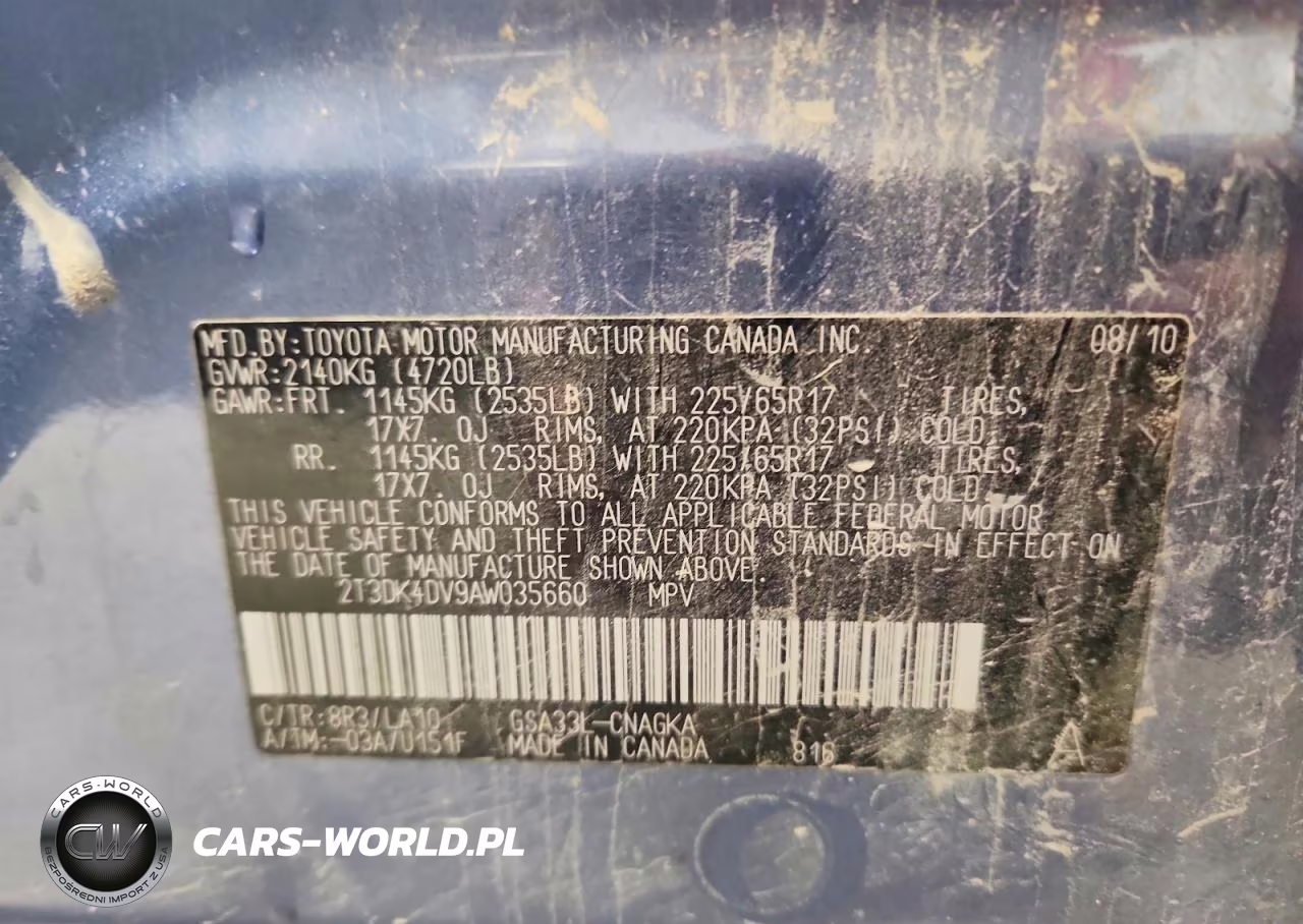 2010 Toyota Rav4 Limited VIN:2T3DK4DV9AW035660 - 13