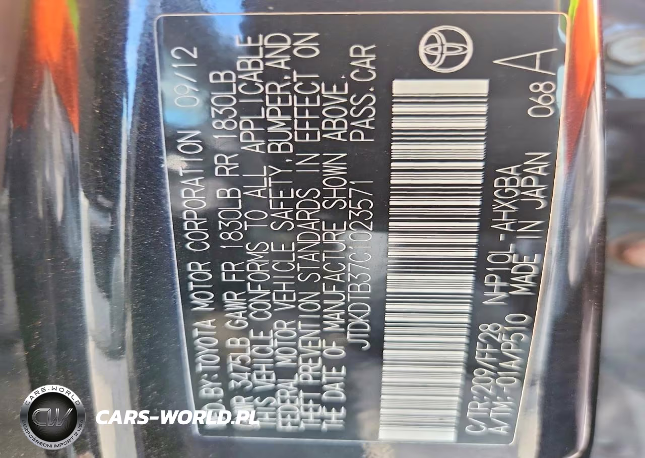 2012 Toyota Prius C Three VIN:JTDKDTB37C1023571 - 13