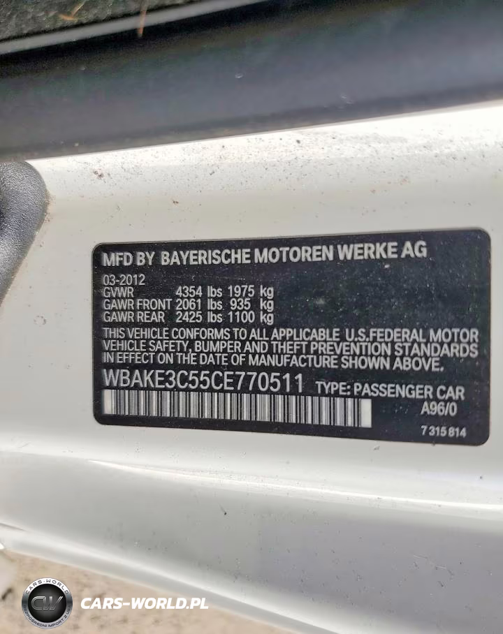2012 BMW 328 I VIN:WBAKE3C55CE770511 - 13