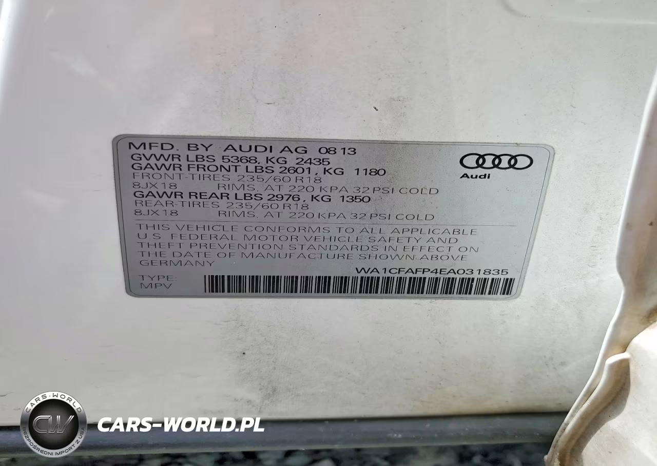 2014 Audi Q5 Premium VIN:WA1CFAFP4EA031835 - 13