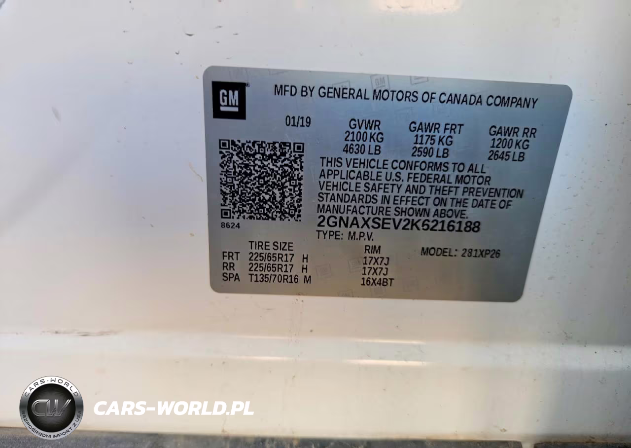 2019 Chevrolet Equinox Ls VIN:2GNAXSEV2K6216188 - 12