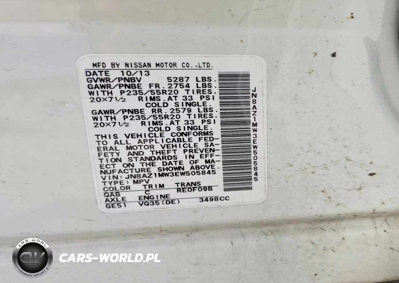 2014 Nissan Murano Le VIN:JN8AZ1MW3EW505845 - 13