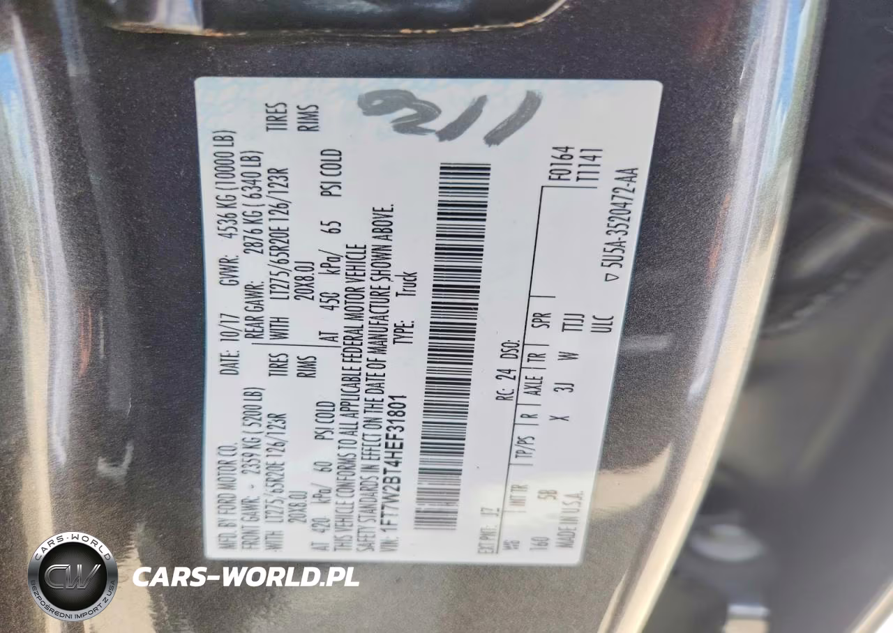 2017 Ford F250 Super Duty VIN:1FT7W2BT4HEF31801 - 12