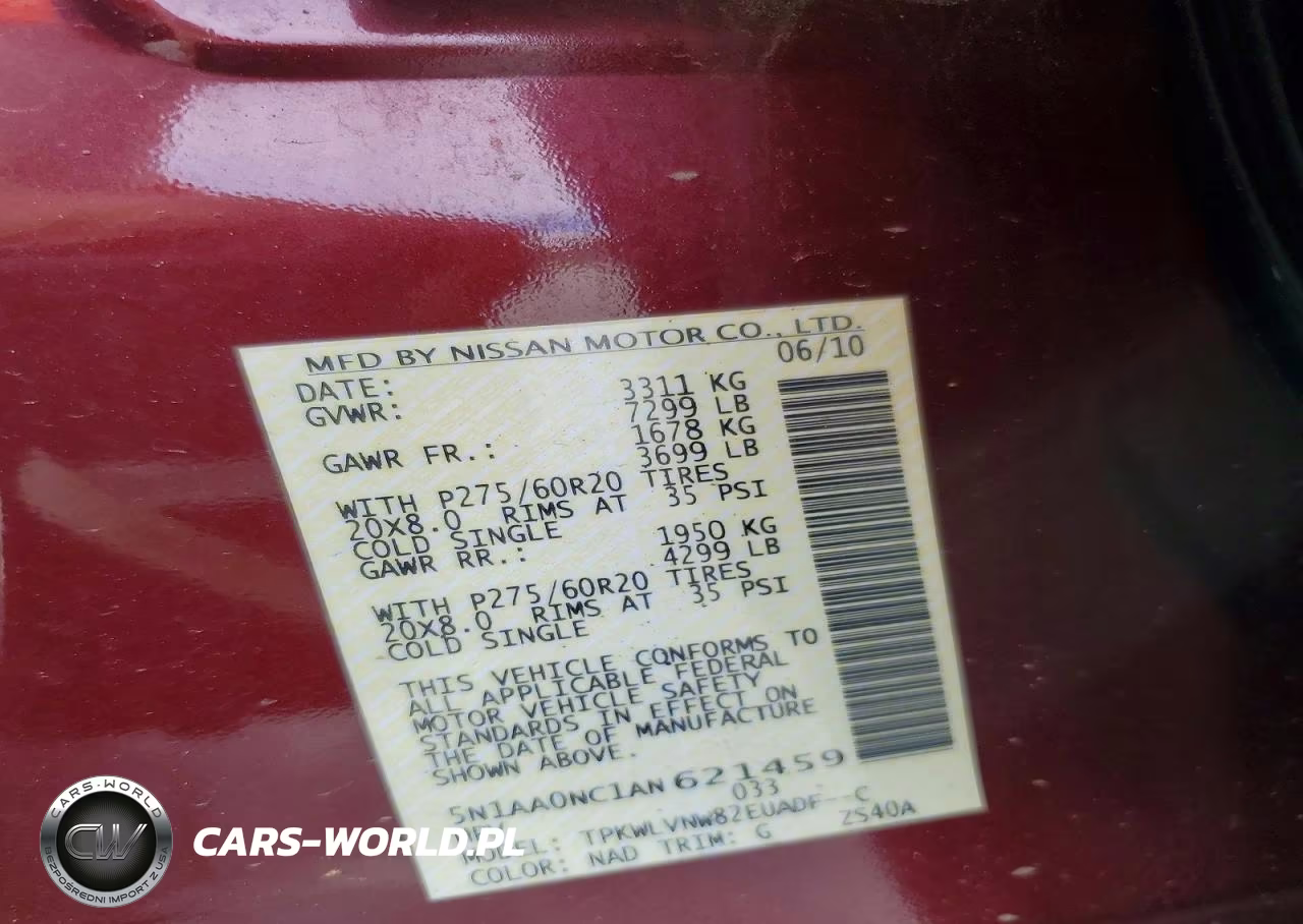 NISSAN ARMADA SE VIN:5N1AA0NC1AN621459 - 13