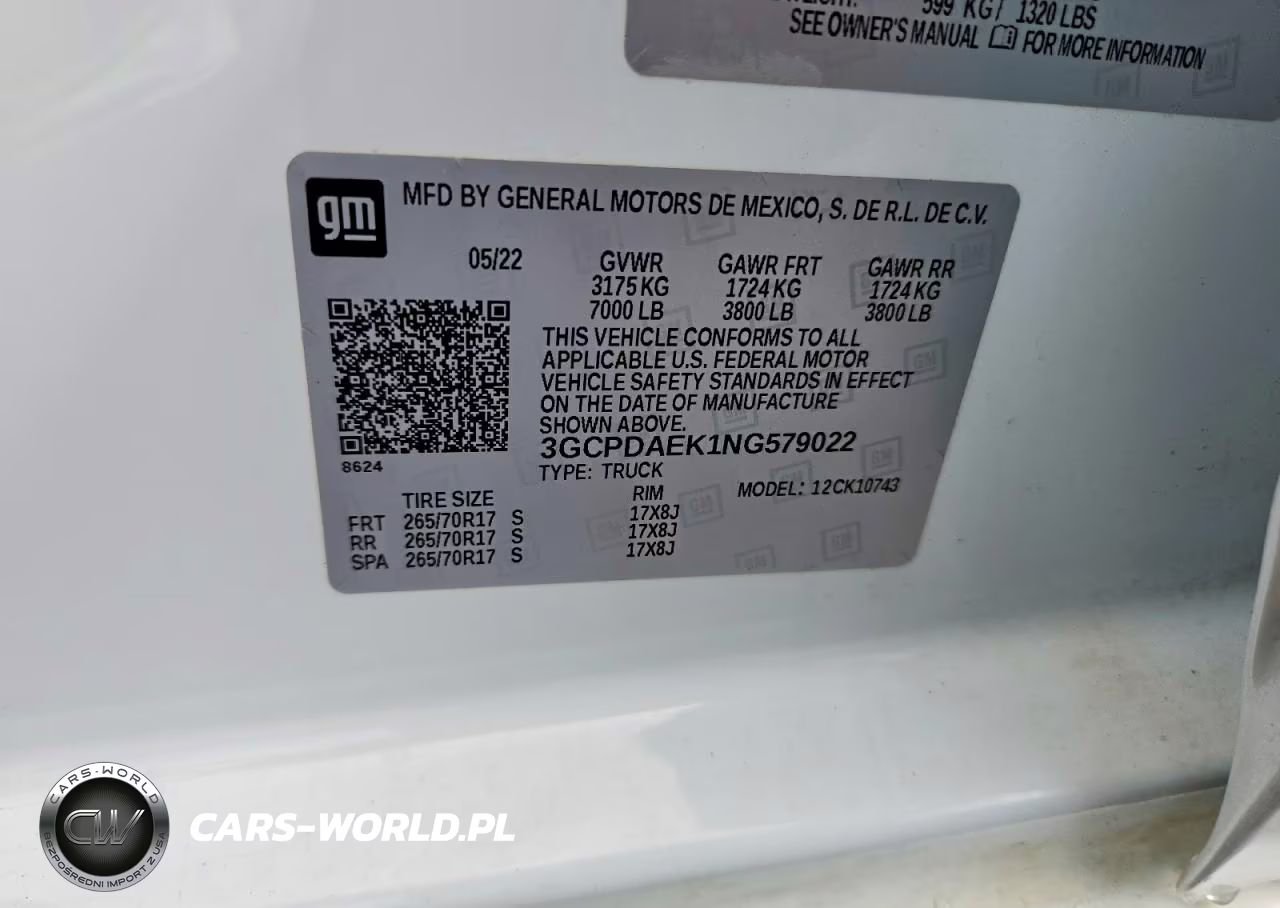 2022 Chevrolet Silverado K1500 VIN:3GCPDAEK1NG579022 - 12