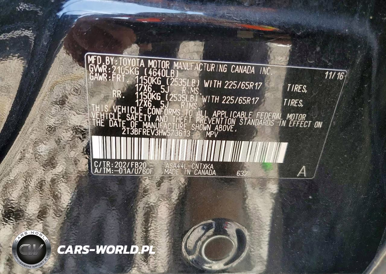 2017 Toyota Rav4 Le VIN:2T3BFREV3HW573613 - 14