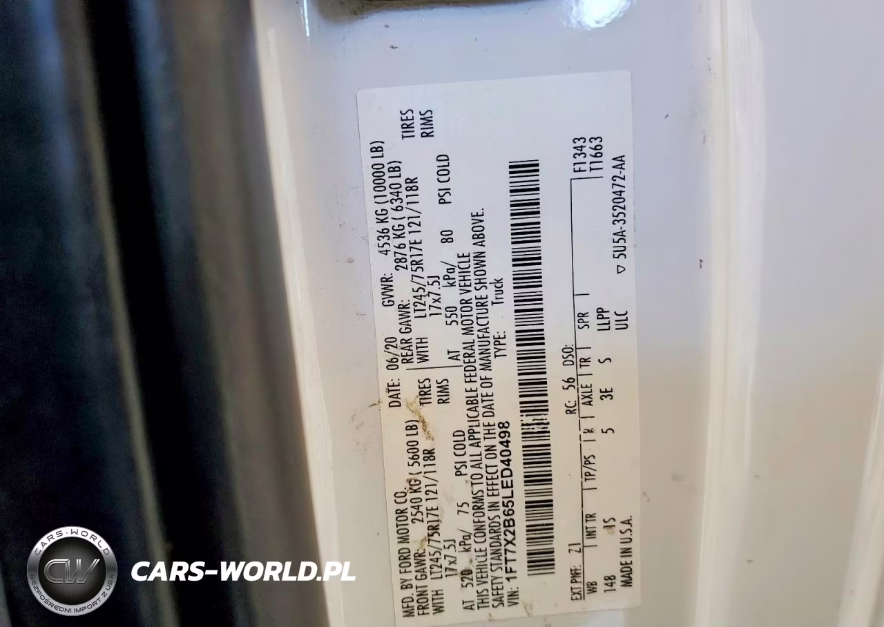 2020 Ford F250 Super Duty VIN:1FT7X2B65LED40498 - 13