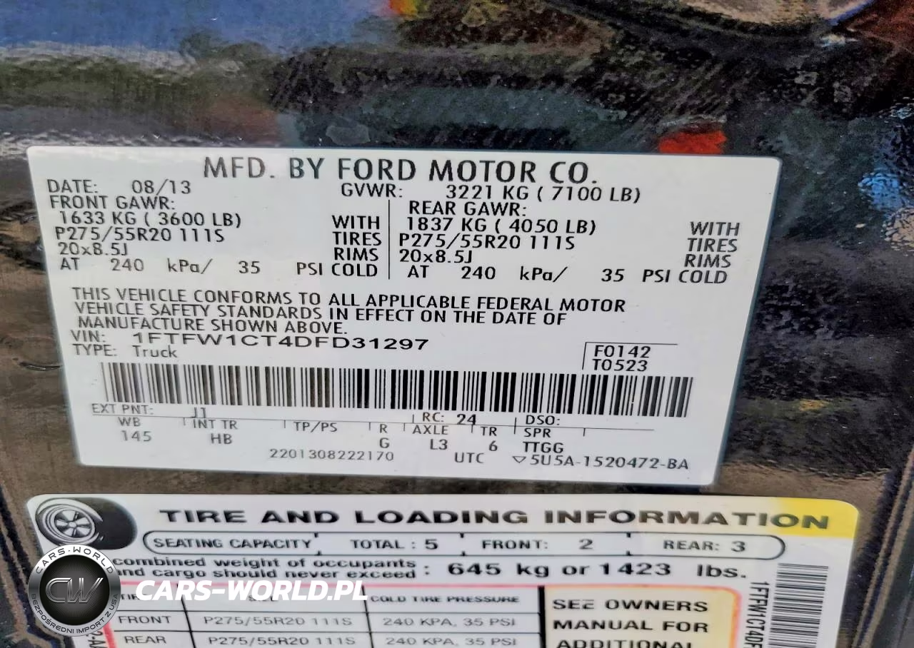 2013 Ford F150 Supercrew VIN:1FTFW1CT4DFD31297 - 12