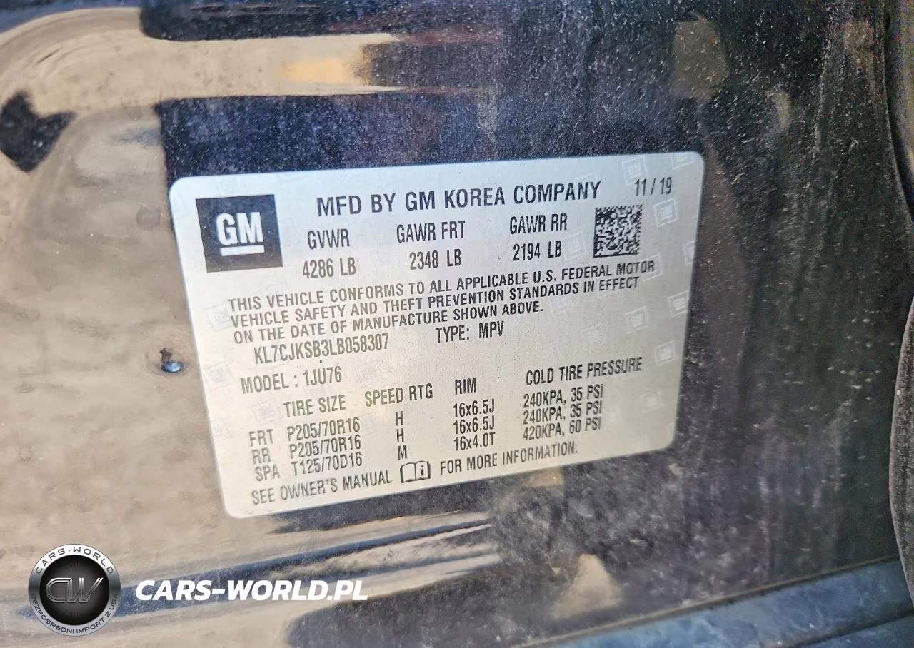 2020 Chevrolet Trax Ls VIN:KL7CJKSB3LB058307 - 12