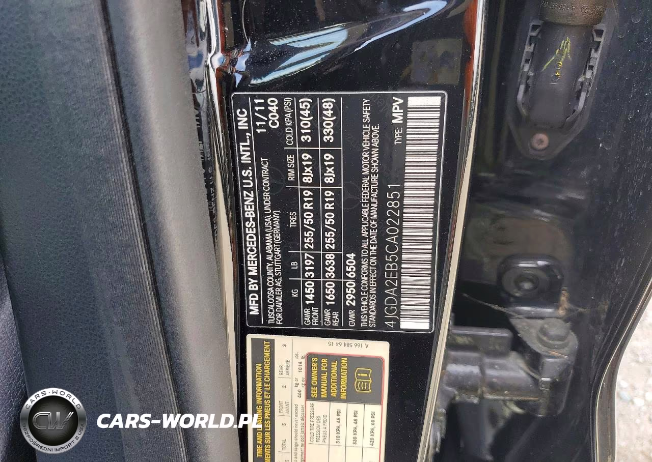 2012 Mercedes-Benz Ml 350 Bluetec VIN:4JGDA2EB5CA022851 - 13