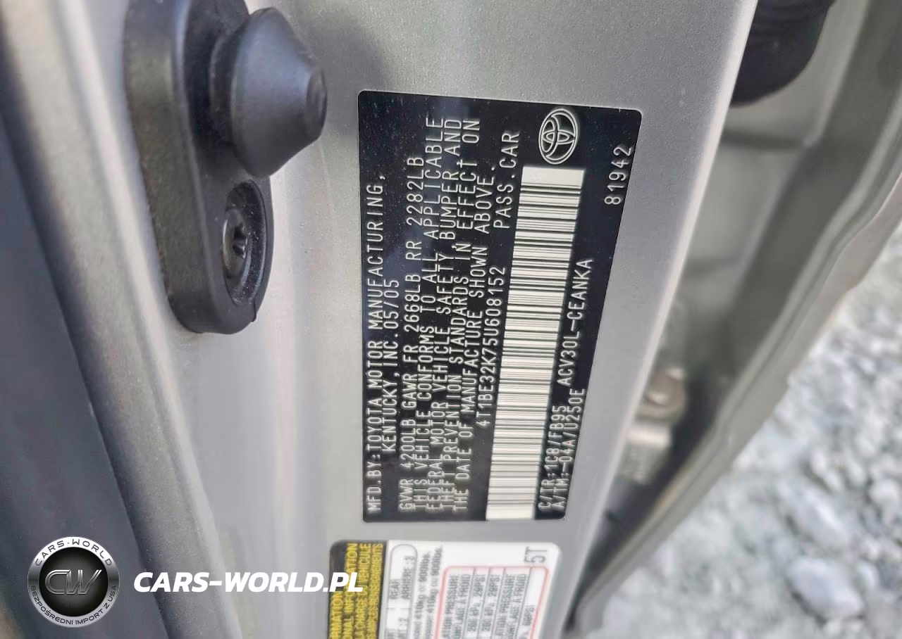 2005 Toyota Camry Standard VIN:4T1BE32K75U608152 - 12